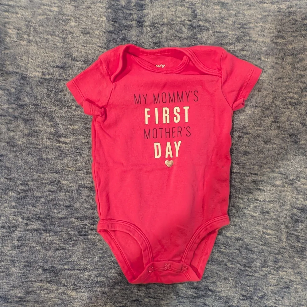 Carter's 6M Pink Baby Bodysuit - My Mommy's First Mother's Day